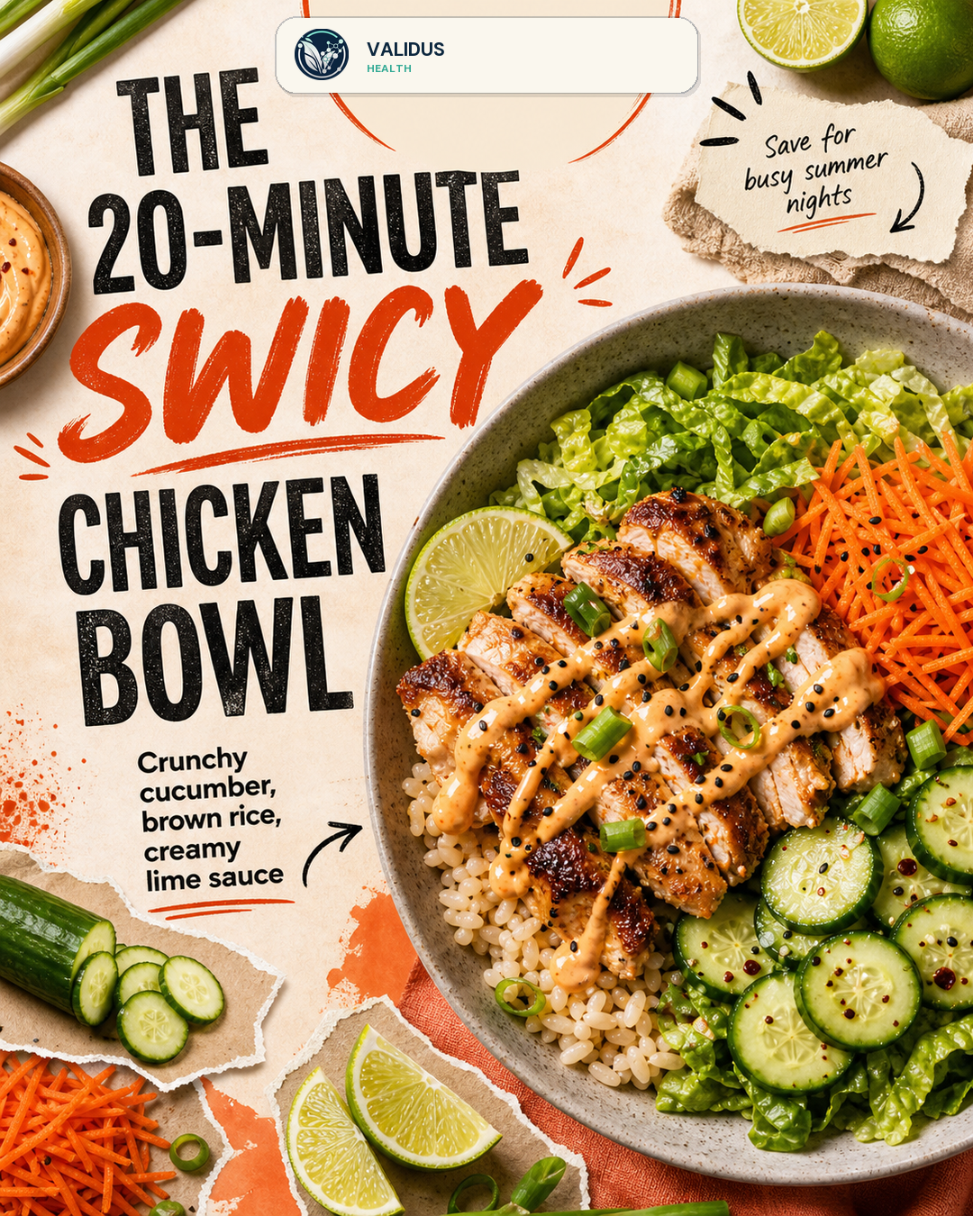 Bang Bang Chicken Cucumber Rice Bowls