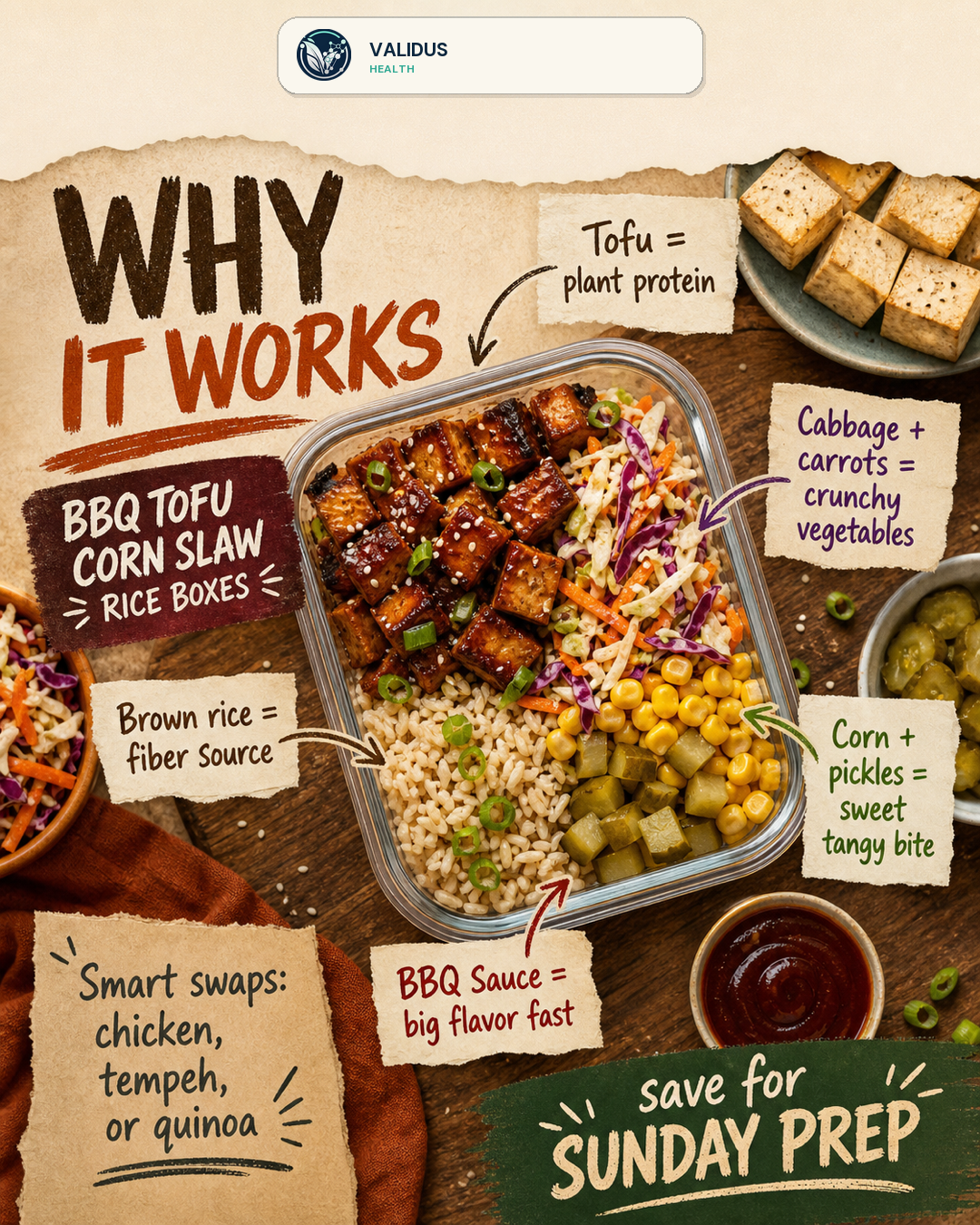 BBQ Tofu Corn Slaw Rice Boxes slide 4