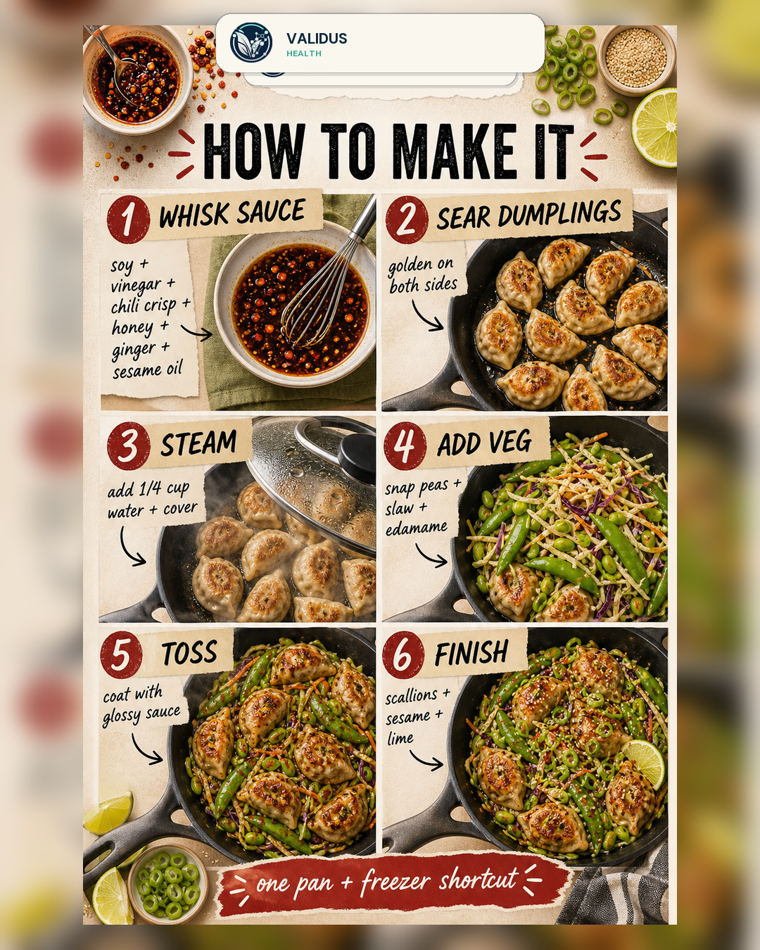 Chili-Crisp Turkey Dumpling Snap Pea Skillet slide 3
