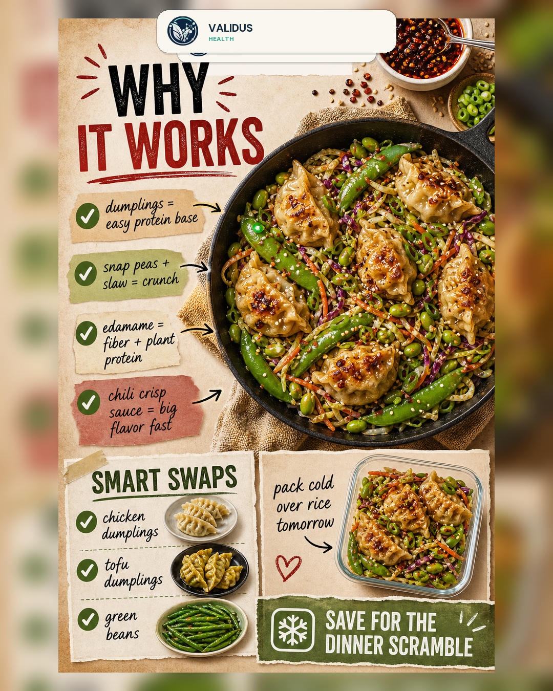 Chili-Crisp Turkey Dumpling Snap Pea Skillet slide 4