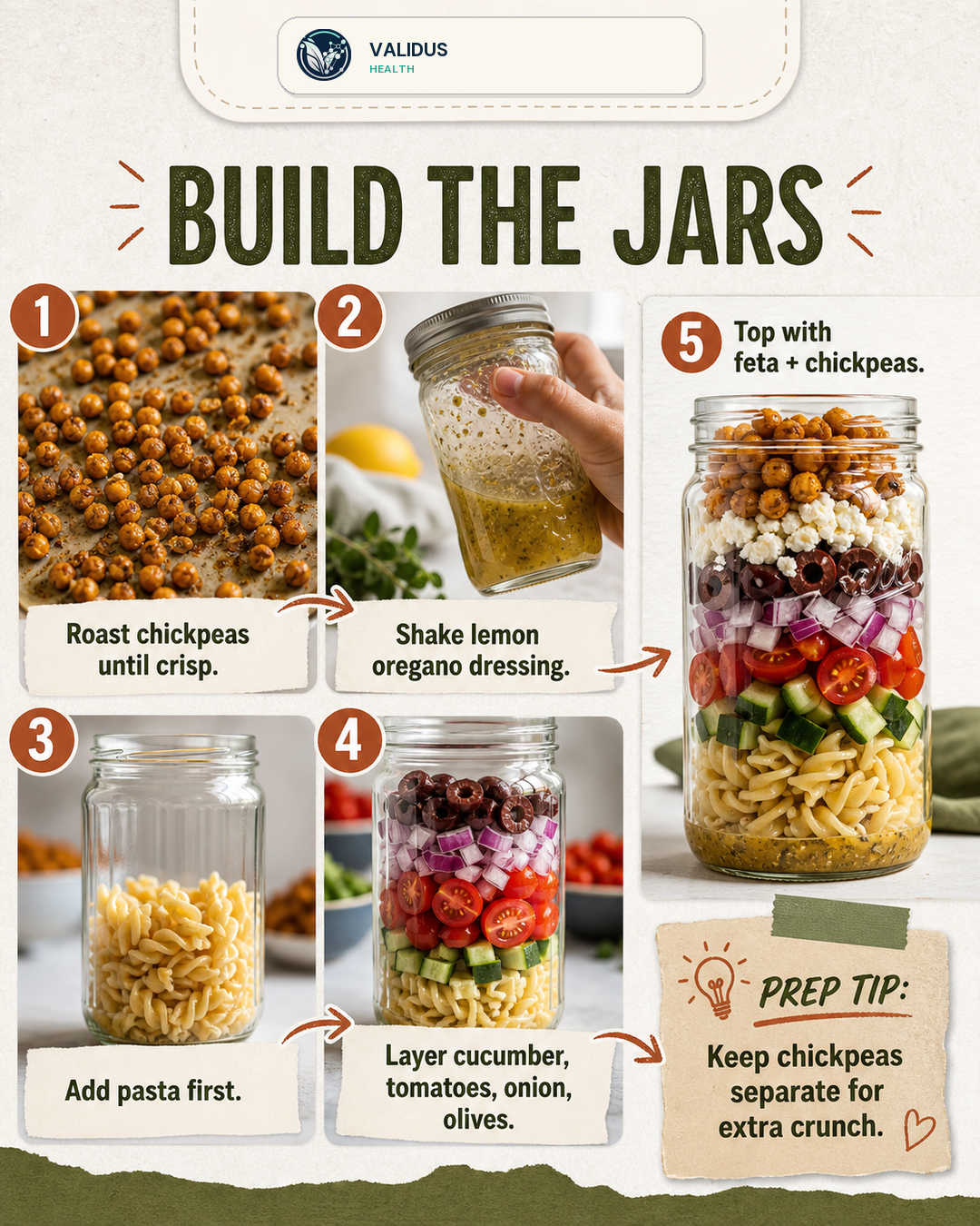 Crispy Chickpea Greek Pasta Jar Salads slide 3