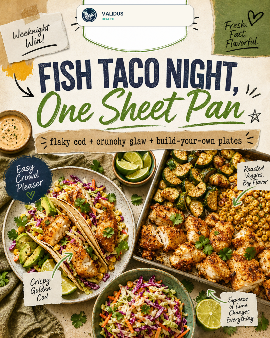 Crispy Cod Taco Zucchini Slaw Sheet-Pan Plates