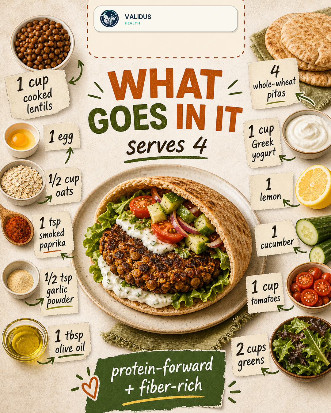 Crispy Lentil Smash Burger Pita Plates slide 2