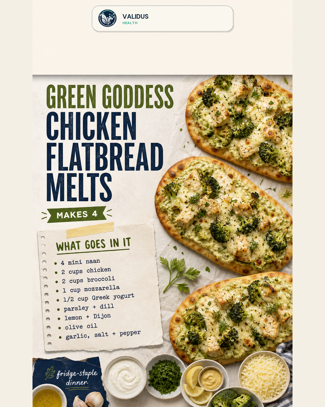 Green Goddess Chicken Flatbread Melts slide 2