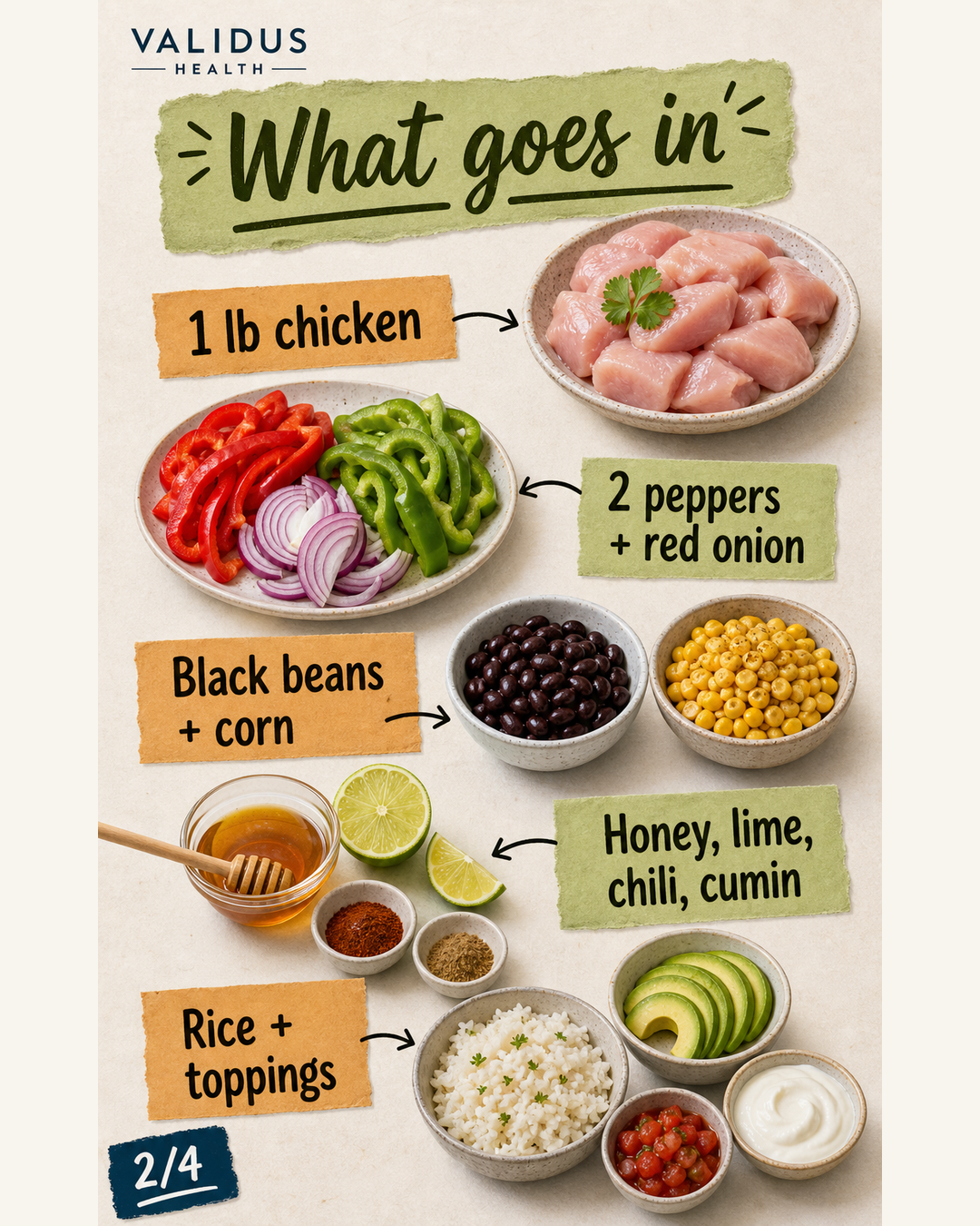 Honey-Lime Chicken Taco Bowls slide 2