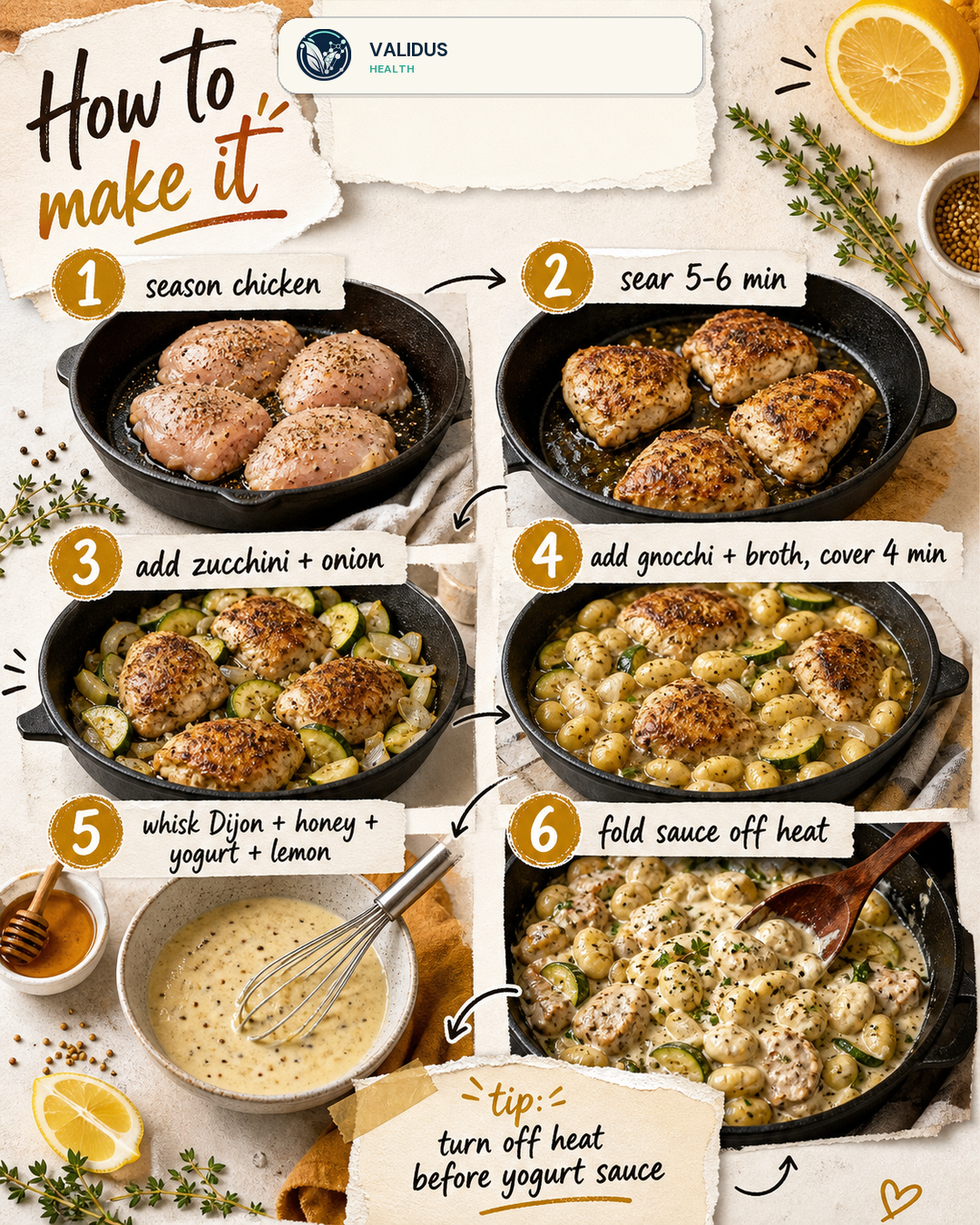 Honey-Mustard Chicken Zucchini Gnocchi Skillet slide 3