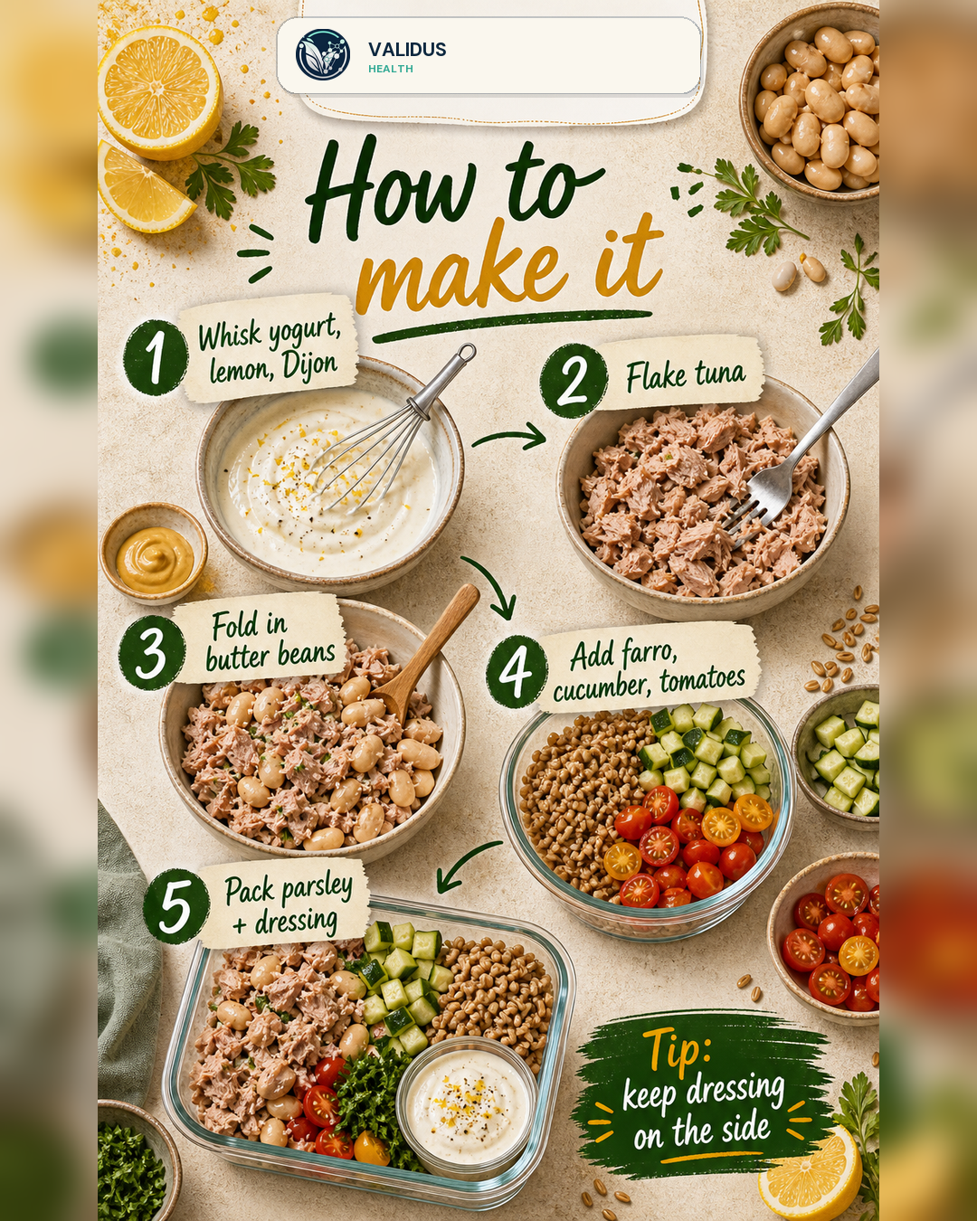 Lemon Tuna Butter Bean Farro Boxes slide 3