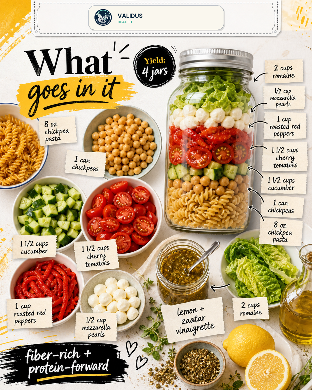 Lemony Chickpea Pasta Crunch Jars slide 2