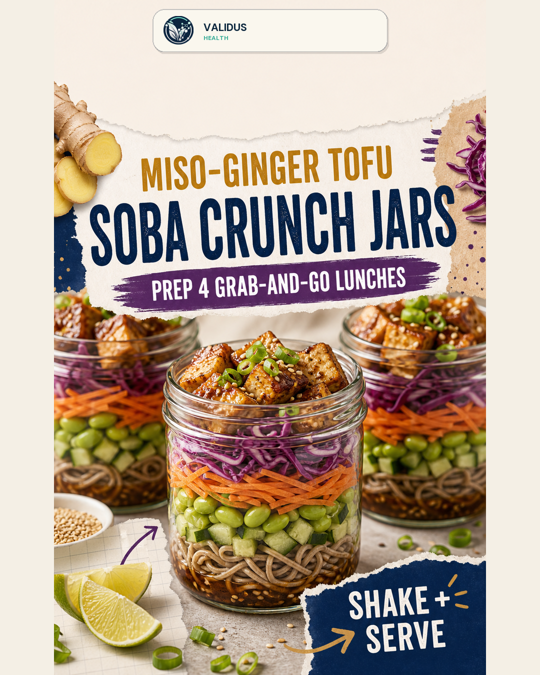 Miso-Ginger Tofu Soba Crunch Jars