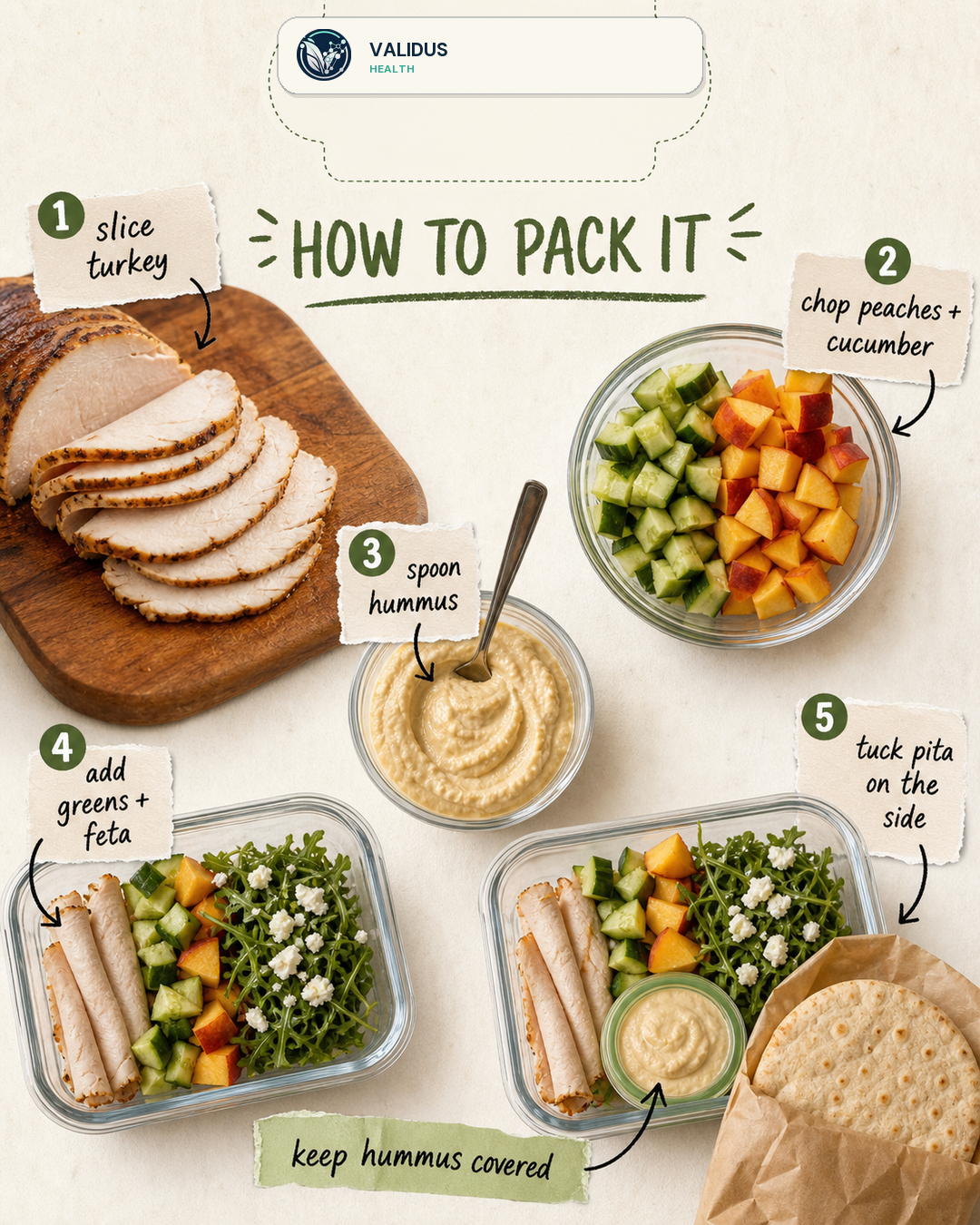 Peach-Cucumber Turkey Hummus Pita Boxes slide 3