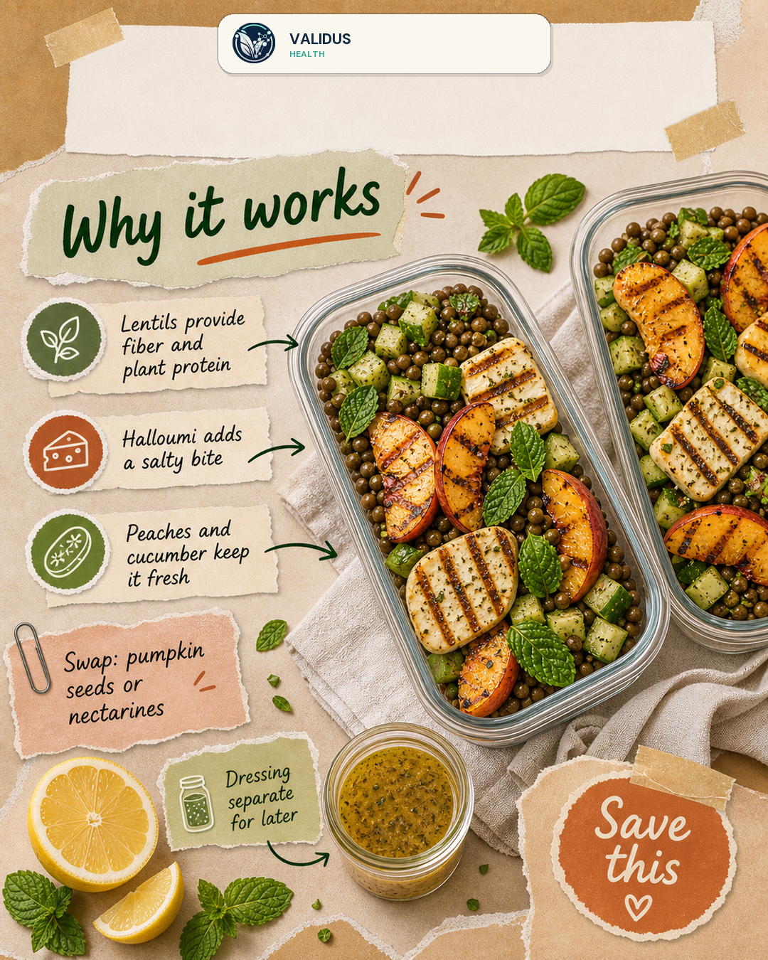 Peach Halloumi Lentil Cucumber Boxes slide 4
