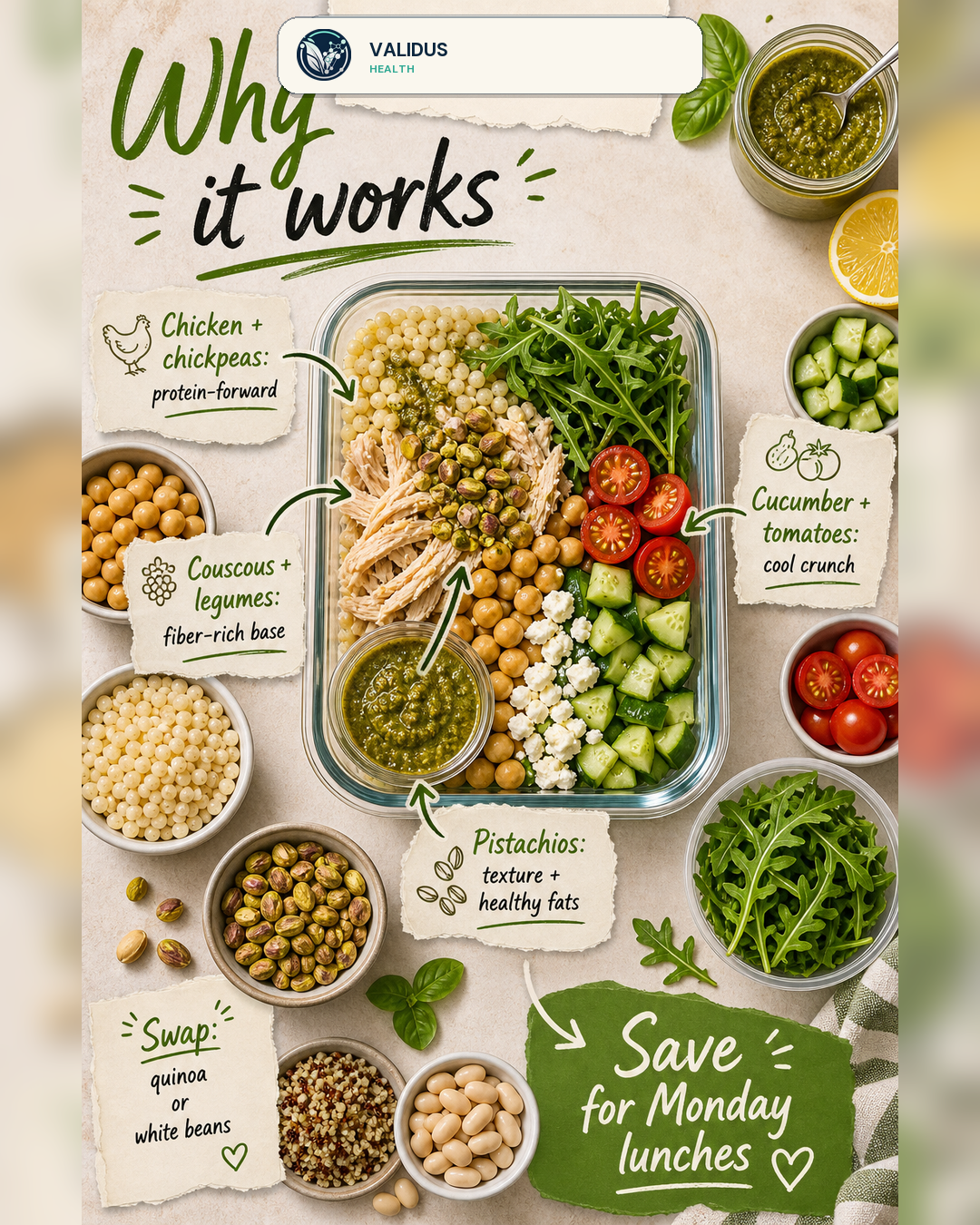 Pistachio Pesto Chicken Couscous Salad Boxes slide 4