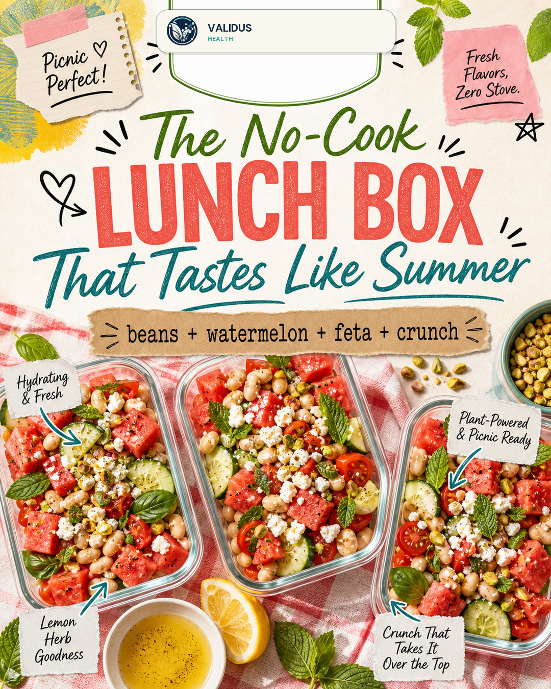 Watermelon Feta White Bean Picnic Boxes