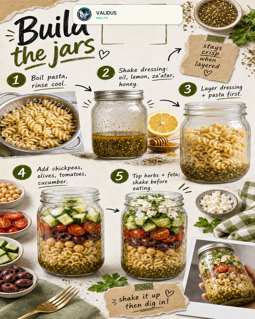 Za'atar Chickpea Pasta Salad Jars slide 3
